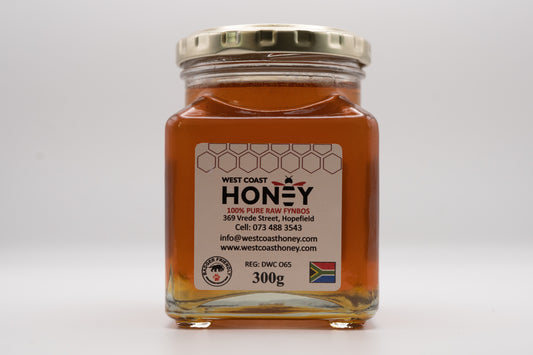 300g glass jar of raw West Coast honey